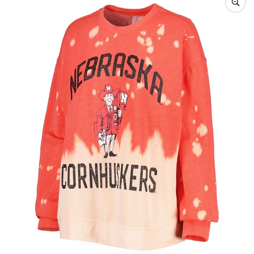 NWT Women's Gameday Couture Nebraska Huskers Faded Dye Pullover Sweatshirt US M